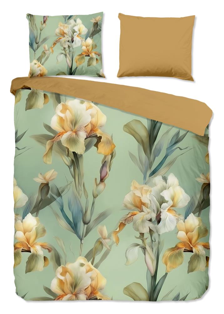 Good Morning Dekbedovertrek "Iris" - Groen - (240x220 cm) - 100% Katoen