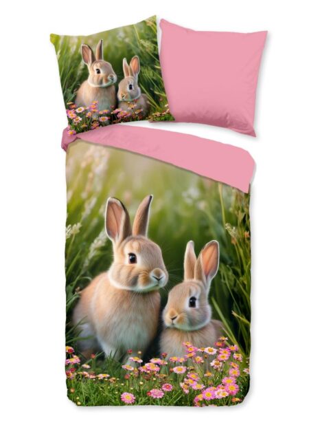 Pure Kinderdekbedovertrek "Izzy" - Groen - (135x200 cm) - 100% Polyester