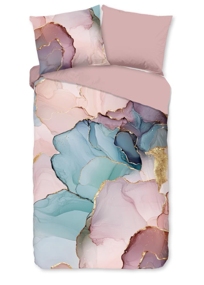 Good Morning Dekbedovertrek "Marley" - Roze - (155x220 cm) - 100% Katoen - Afbeelding 2
