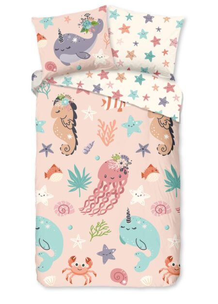 Good Morning Kinderdekbedovertrek "Loua" - Roze - (140x220 cm) - 100% Katoen