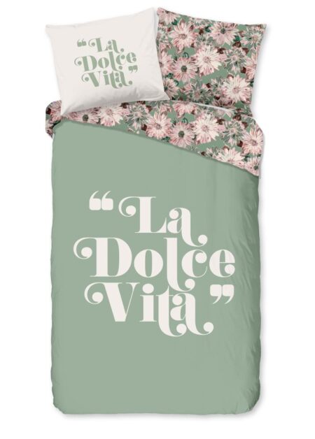Good Morning Dekbedovertrek "Vita" - Groen - (140x220 cm) - 100% Katoen