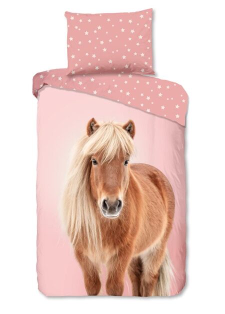 Good Morning Kinderdekbedovertrek "Caitlin" - Roze - (140x200 cm) - 100% Katoen