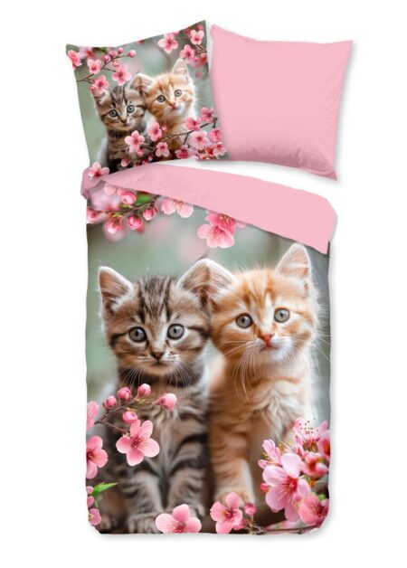 Good Morning Kinderdekbedovertrek "Mischa" - Roze - (135x200 cm) - 100% Katoen