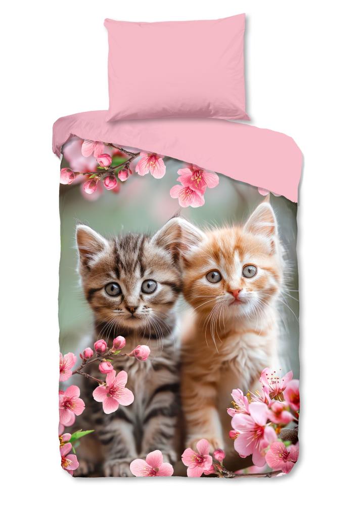 Good Morning Kinderdekbedovertrek "Mischa" - Roze - (140x200 cm) - 100% Katoen