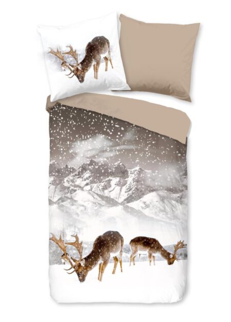 Good Morning Dekbedovertrek "Winter" - Bruin - (155x220 cm) - 100% Katoen