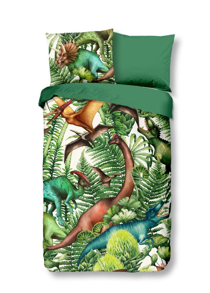 Good Morning Kinderdekbedovertrek "Prehistory" - Groen - (135x200 cm) - 100% Katoen - Afbeelding 2