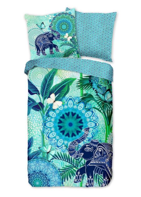 HIP Dekbedovertrek "Isara" - Blauw - (155x220 cm) - 100% Katoen