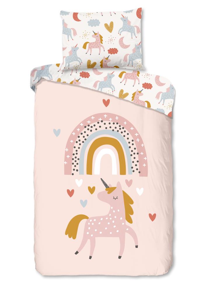 Good Morning Kinderdekbedovertrek "Unilove" - Multi - (140x200 cm) - 100% Katoen