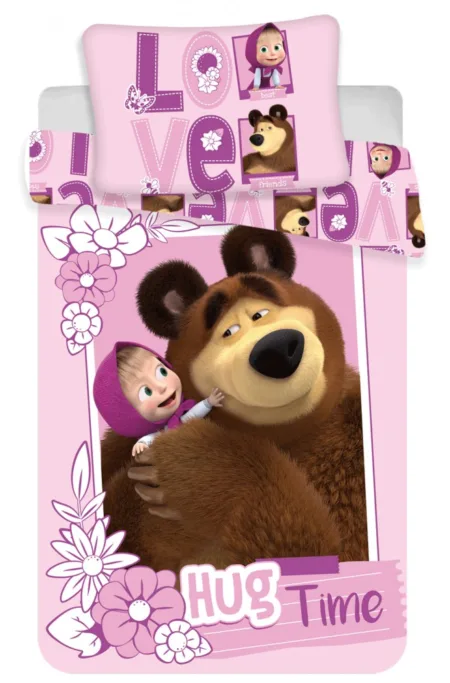 Masha en de Beer baby Dekbedovertrek Love - 100 x 135 cm - Katoen