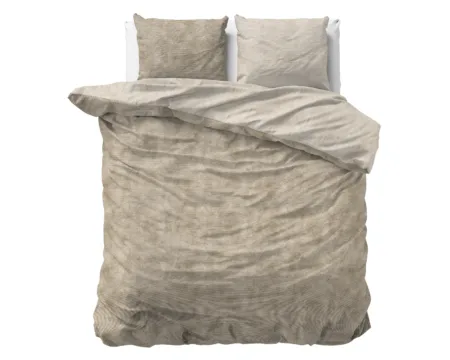 Sleeptime Flanel Washed Cotton Taupe 240 x 200/220 cm