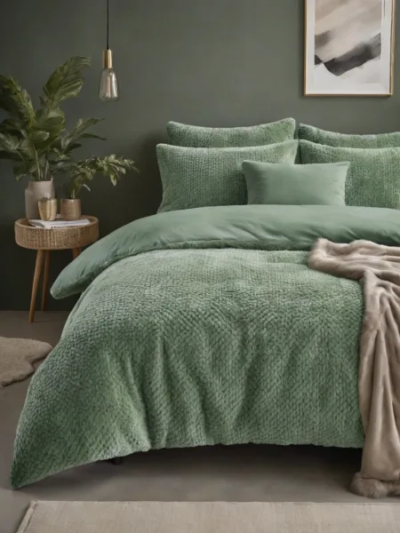 Sleeptime Fur Teddy Groen 200 x 200/220 cm