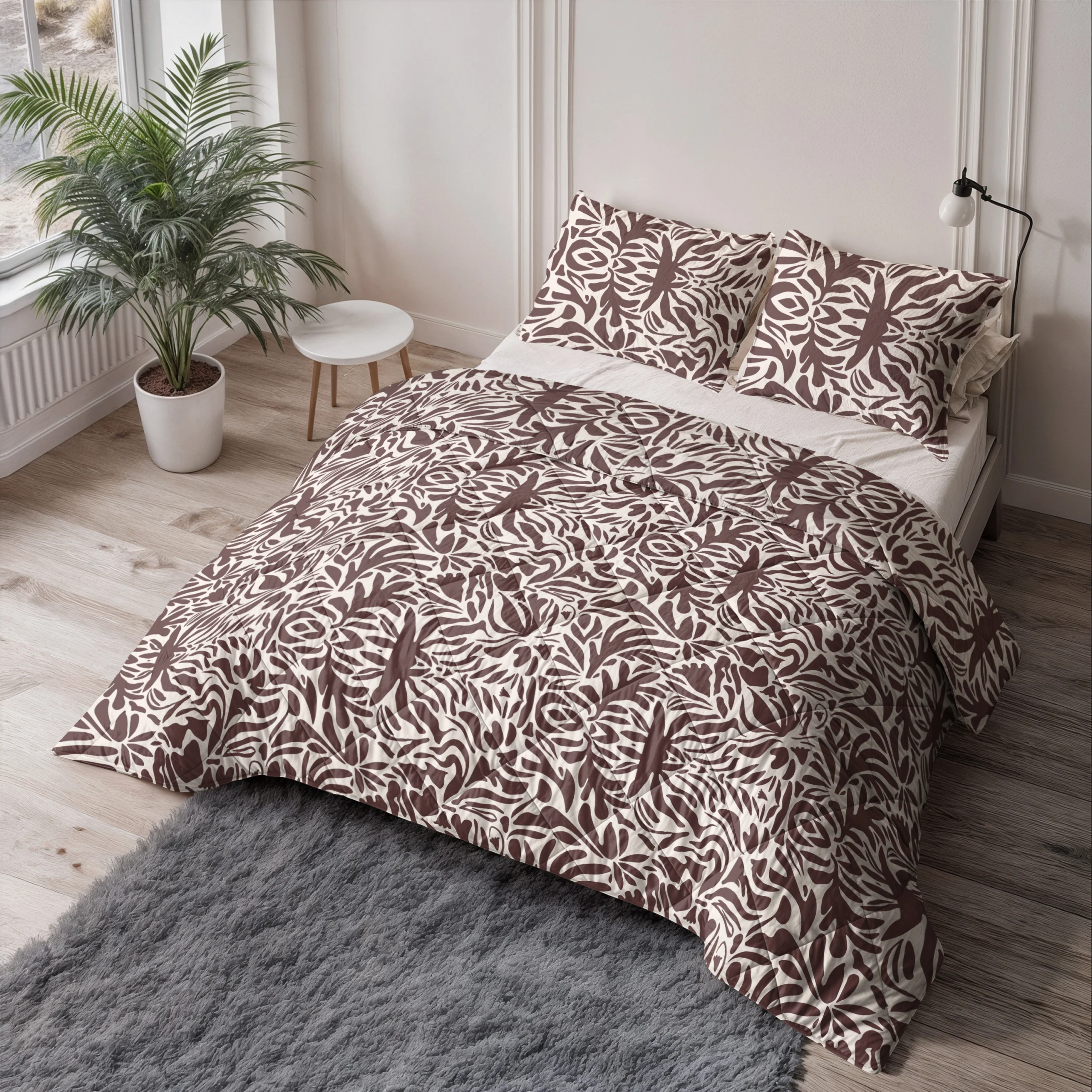 Sleeptime Lazy Dekbed Denzo Rood/Bruin 200 x 200 Met Kussenslopen cm - Afbeelding 2