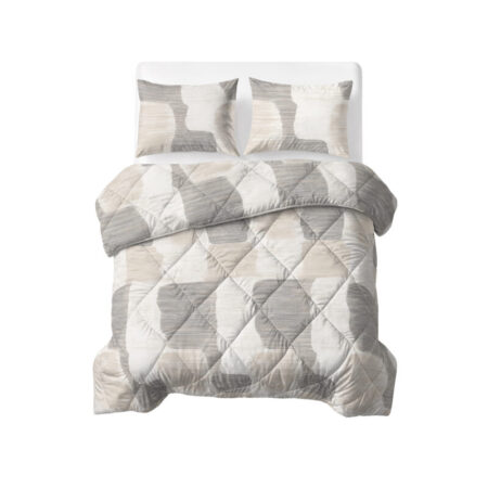 Sleeptime Lazy Dekbed Katoen Checkered Beige/Grijs 240 x 220 cm