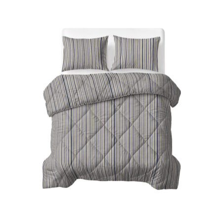 Sleeptime Lazy Dekbed Katoen Stripy Beige/Blauw 240 x 220 cm