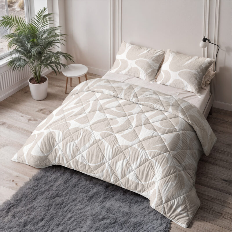 Sleeptime Lazy Dekbed Kello Taupe/Zand 140 x 200 Met Kussensloop cm - Afbeelding 2