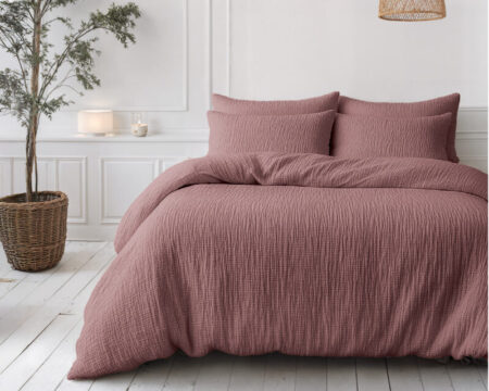 Sleeptime Lazy Dekbed Mousseline Oud roze 140 x 200 Met Kussensloop cm