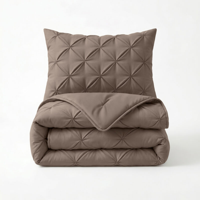 Sleeptime Lazy Dekbed Pintuck Taupe 200 x 200 cm - Afbeelding 2