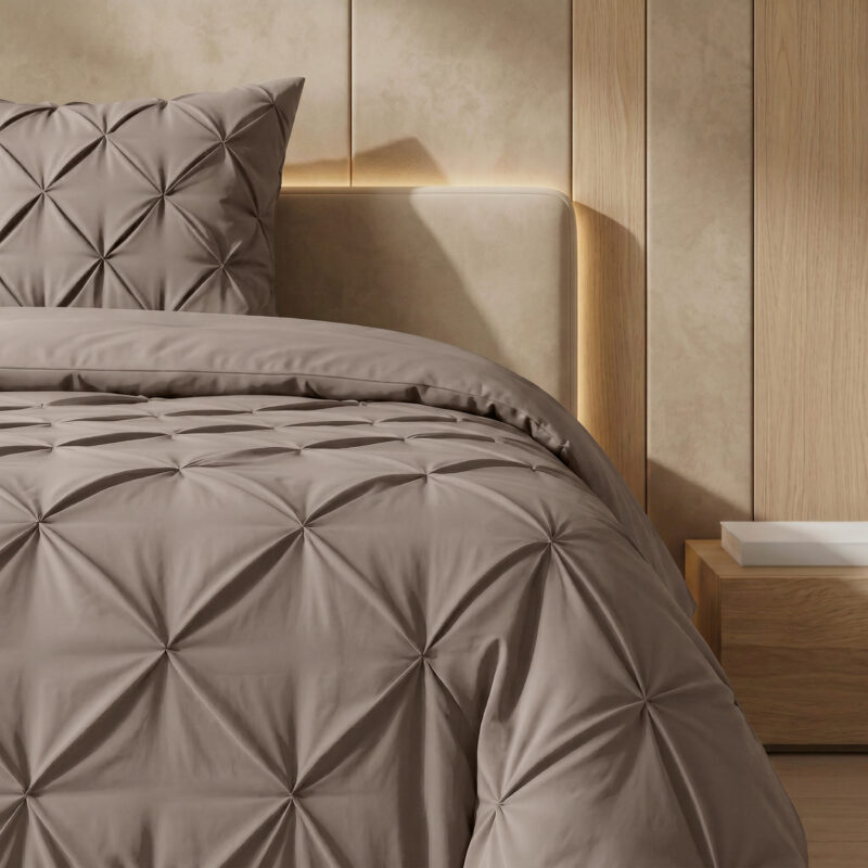 Sleeptime Lazy Dekbed Pintuck Taupe 200 x 200 cm - Afbeelding 4