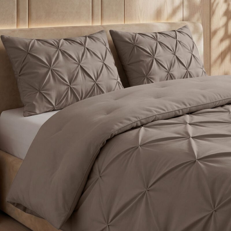 Sleeptime Lazy Dekbed Pintuck Taupe 200 x 200 cm - Afbeelding 5