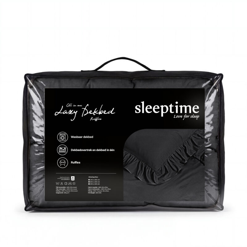 Sleeptime Lazy Dekbed Ruffles Antraciet 140 x 200 cm - Afbeelding 3