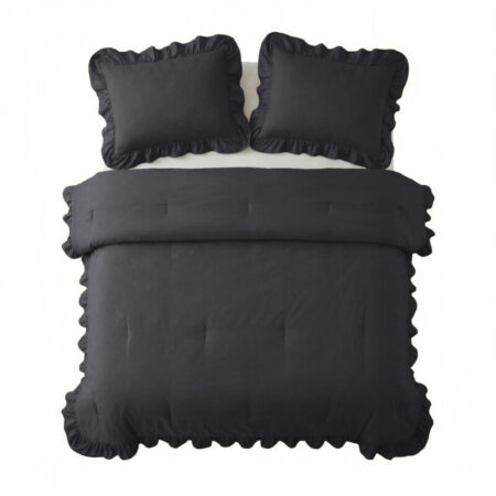 Sleeptime Lazy Dekbed Ruffles Antraciet 200 x 200 cm