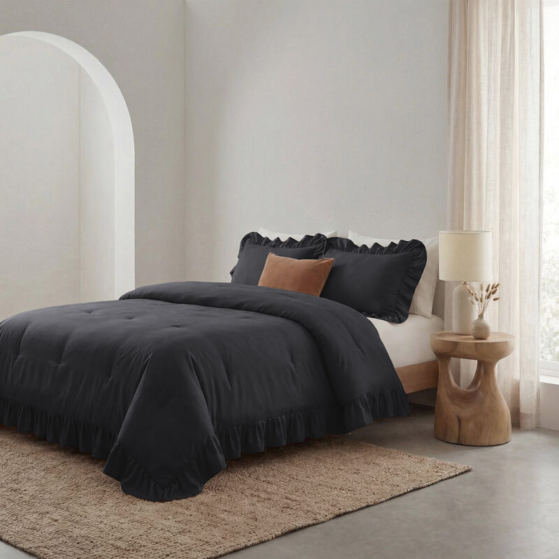 Sleeptime Lazy Dekbed Ruffles Antraciet 240 x 200 cm