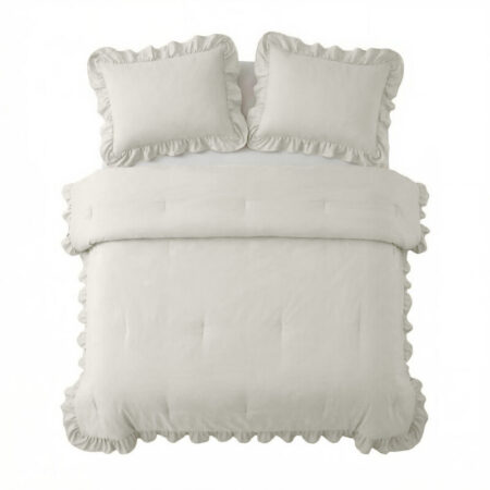 Sleeptime Lazy Dekbed Ruffles Gebroken Wit 200 x 200 cm