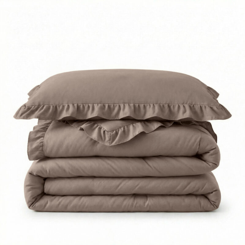 Sleeptime Lazy Dekbed Ruffles Taupe 200 x 200 cm - Afbeelding 5