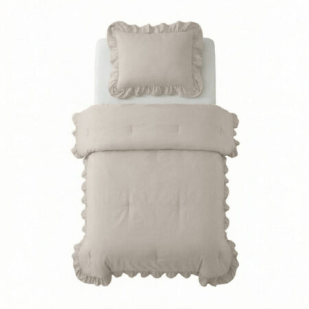 Sleeptime Lazy Dekbed Ruffles Taupe/Grijs 140 x 200 cm