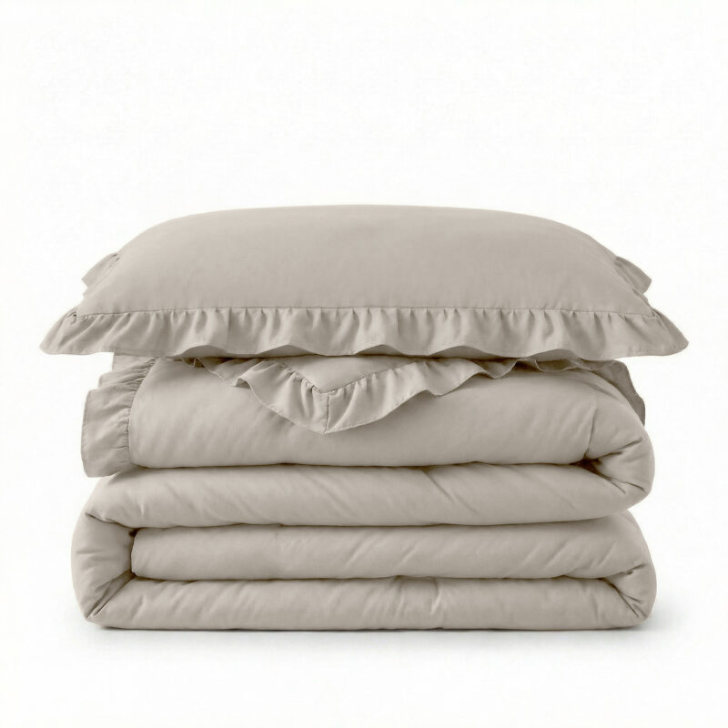 Sleeptime Lazy Dekbed Ruffles Taupe/Grijs 200 x 200 cm - Afbeelding 5