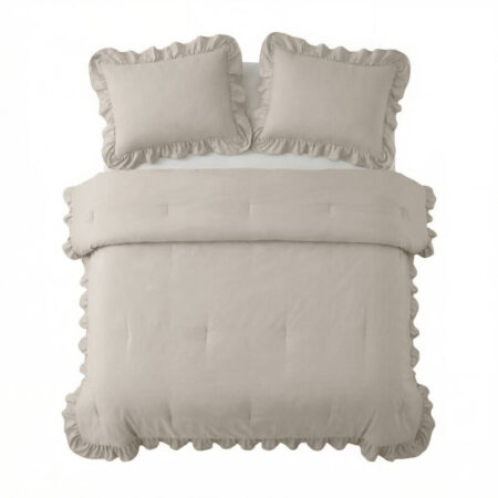 Sleeptime Lazy Dekbed Ruffles Taupe/Grijs 240 x 200 cm