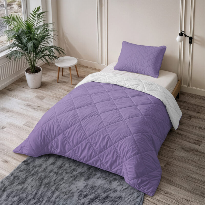 Sleeptime Lazy Dekbed Uni Beige - Lavendel 140 x 200 Met Kussensloop cm - Afbeelding 4