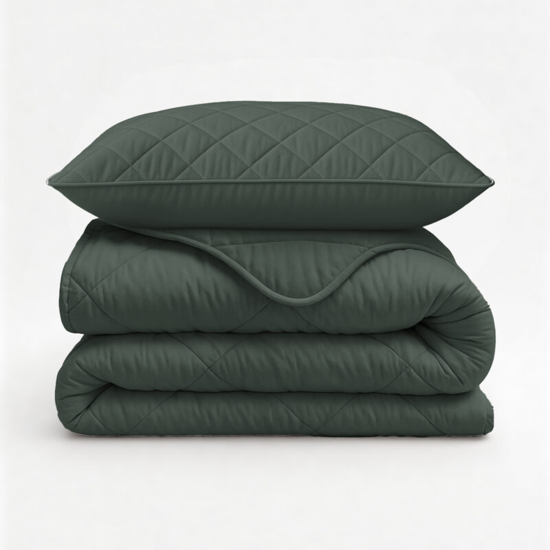 Sleeptime Lazy Dekbed Uni Grijs/Groen 140 x 200 Met Kussensloop cm - Afbeelding 5