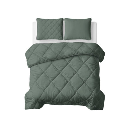 Sleeptime Lazy Dekbed Uni Grijs/Groen 240 x 200 Met Kussenslopen cm