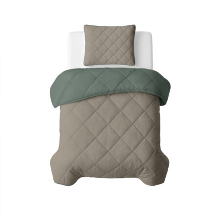 Sleeptime Lazy Dekbed Uni Groen/Taupe 140 x 200 Met Kussensloop cm