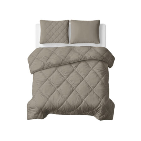 Sleeptime Lazy Dekbed Uni Taupe/Grijs 240 x 200 Met Kussenslopen cm