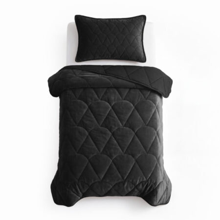 Sleeptime Lazy Dekbed Velvet Zwart 140 x 200 Met Kussensloop cm