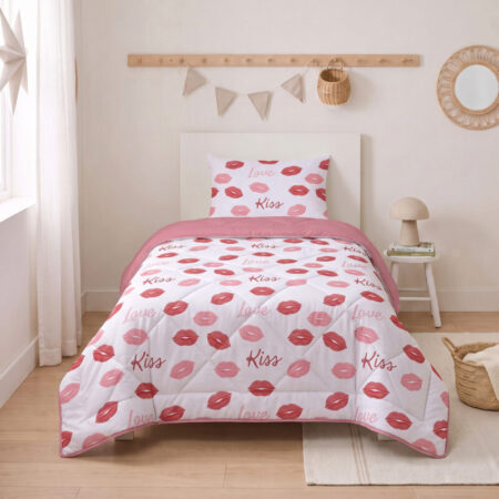 Sleeptime Lazy Kids Dekbed Kusjes Wit 140 x 200 cm