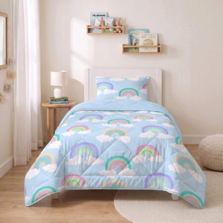 Sleeptime Lazy Kids Dekbed Regenboog Blauw 140 x 200 cm