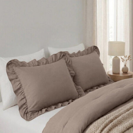 Sleeptime Lazy Ruffles Kussenslopen 2pack Taupe 60 x 70 cm