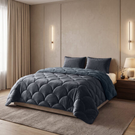 Sleeptime Lazy Teddy/Velvet  Antraciet 200x200cm + 2x60x70 cm