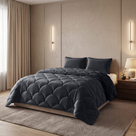 Sleeptime Lazy Teddy/Velvet Zwart 200x200cm + 2x60x70 cm
