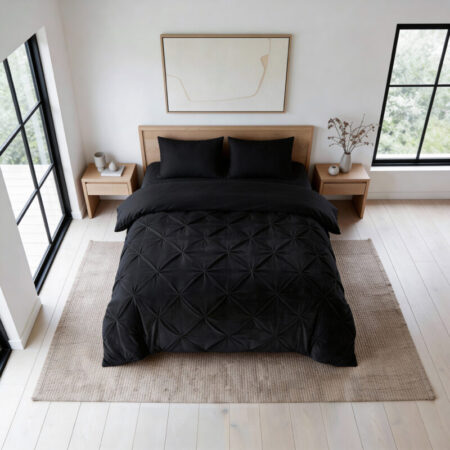 Sleeptime Lazy Velvet Pintuck Zwart 200 x 220 cm