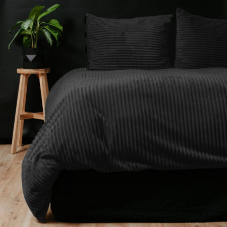 Sleeptime Rib Teddy Zwart 240x200/220 cm