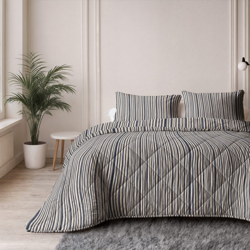 Sleeptime Stripy 2pack slopen slopen Beige/Blauw 60 x 70 cm - Afbeelding 2
